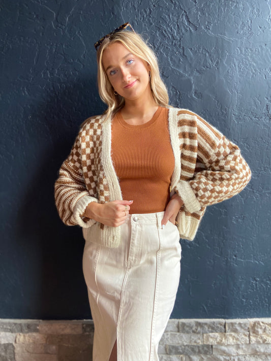 The Cinnamon Swirl Cropped Cardigan