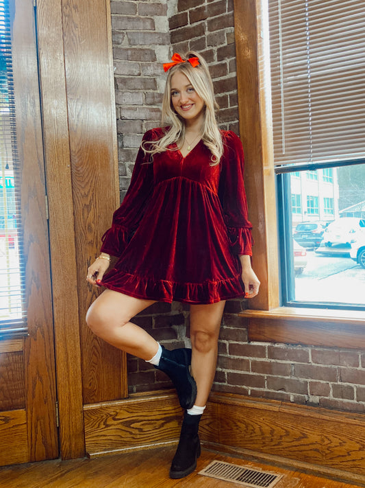 Candy Cane Velvet Dress