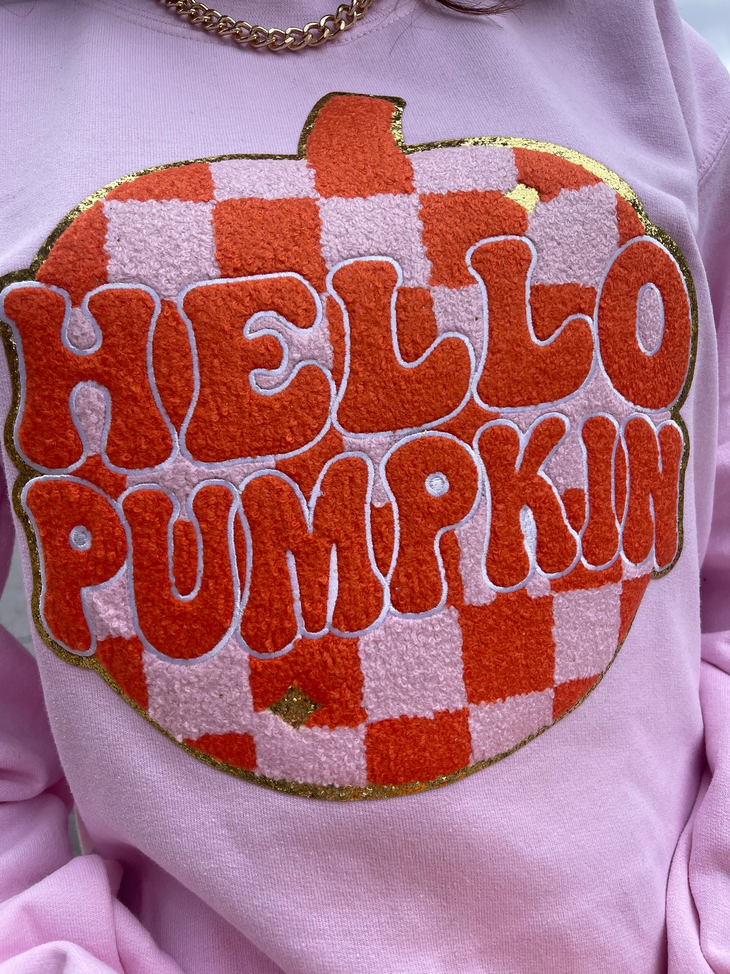 Hello Pumpkin Chenille Patch Sweatshirt