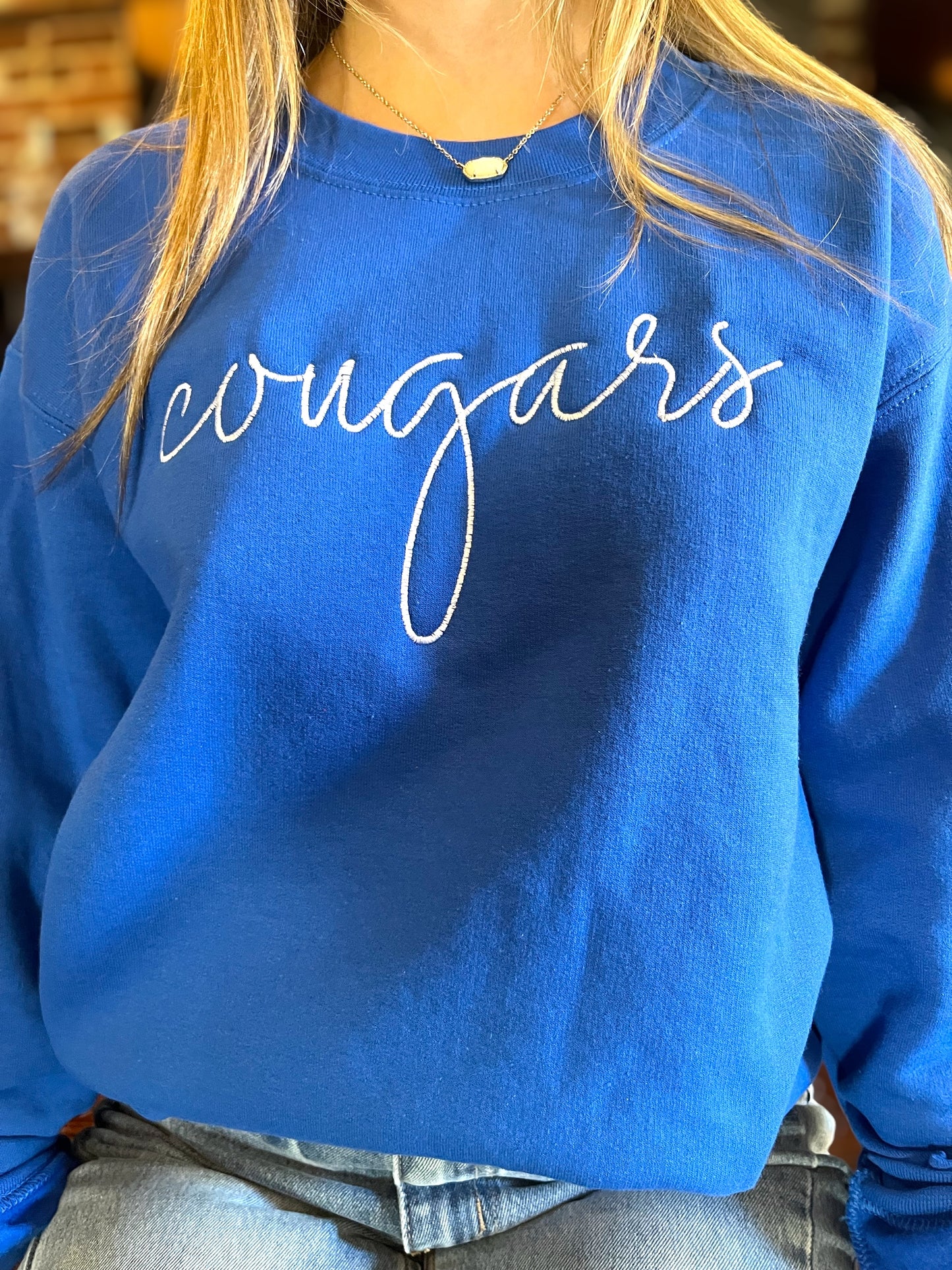 Let’s Go Cougars Embroidered Sweatshirt