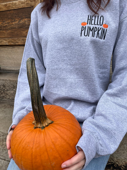 Hello Pumpkin Embroidered Sweatshirt