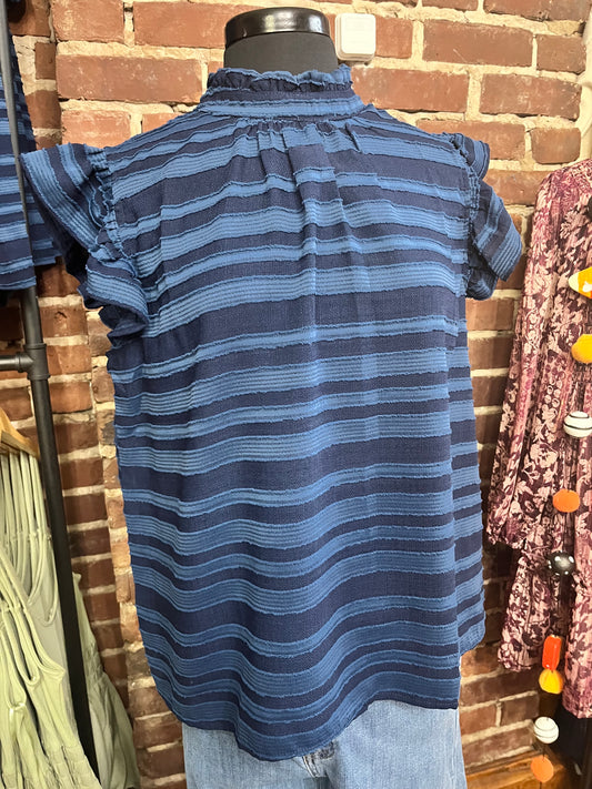 Falling for You Navy Stripe Top