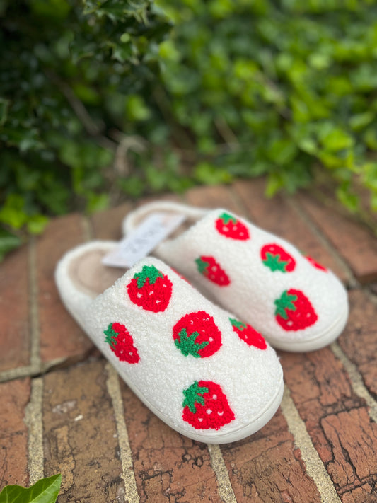 Strawberry Fields Forever Fuzzy Slippers