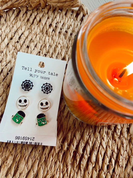 Halloween Earring Trio Metal