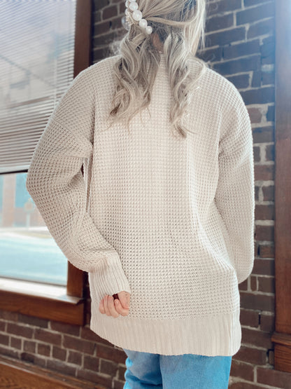 DOORBUSTER Cream Waffle Cardigan