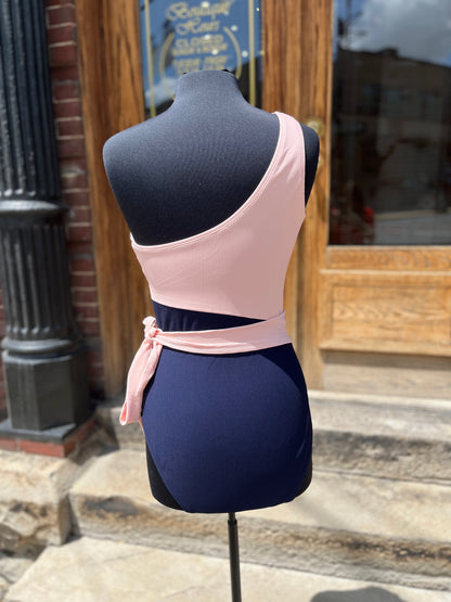 The Colorblock Swimsuit-Pink/Navy