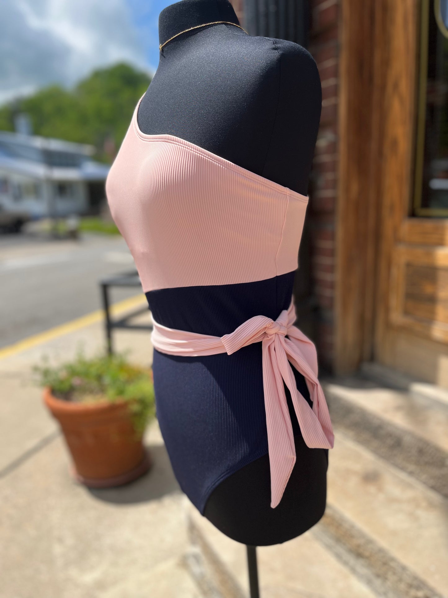 The Colorblock Swimsuit-Pink/Navy