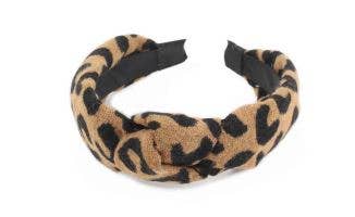 Top Knot Knit Leopard Headband