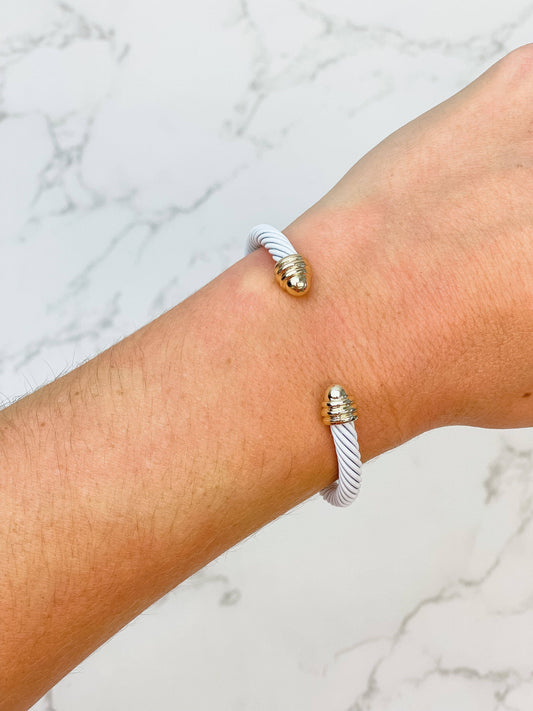 Enamel & Gold Cable Bracelets