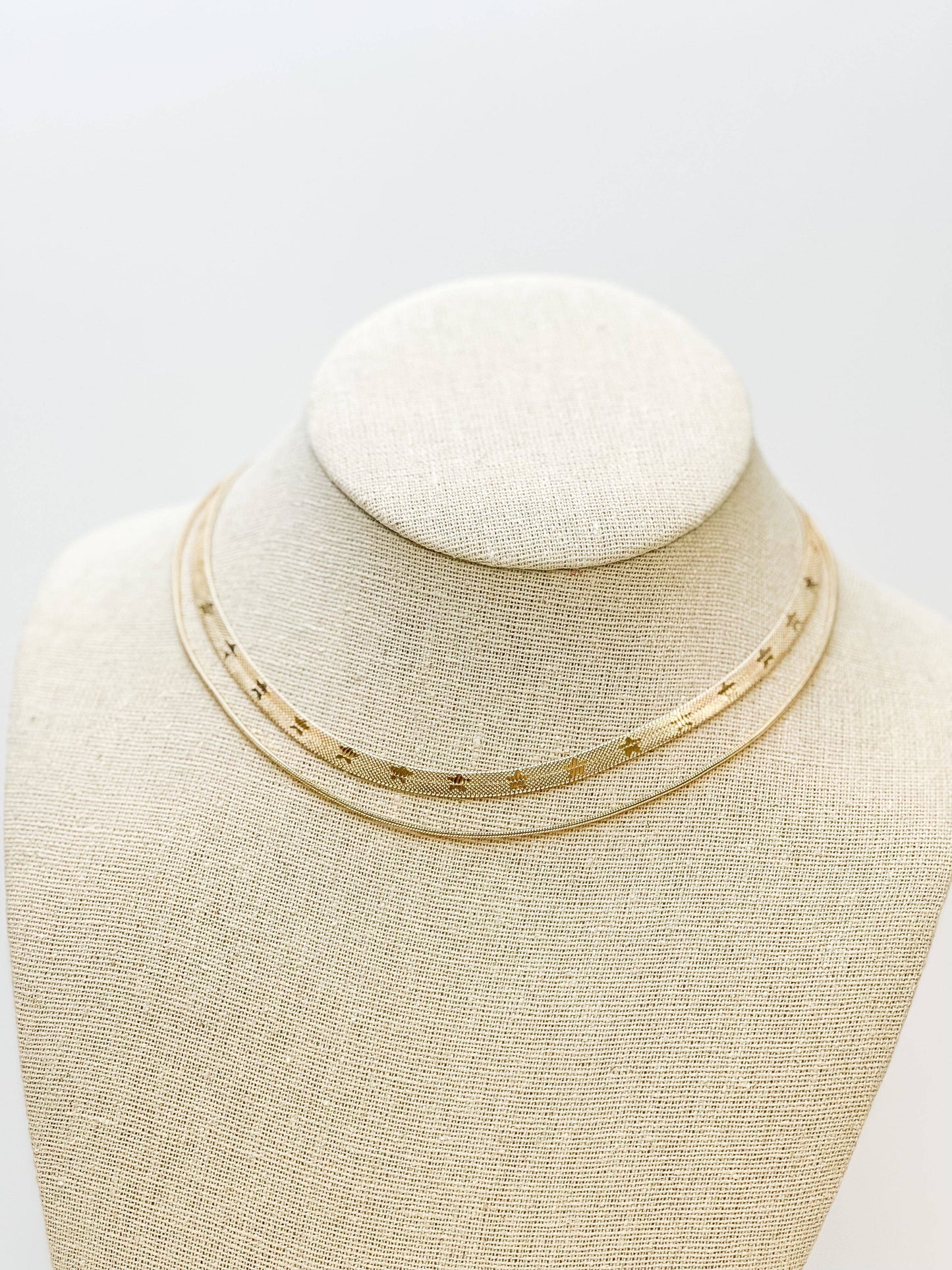 Liquid Gold Layered Chain Necklace - Stars