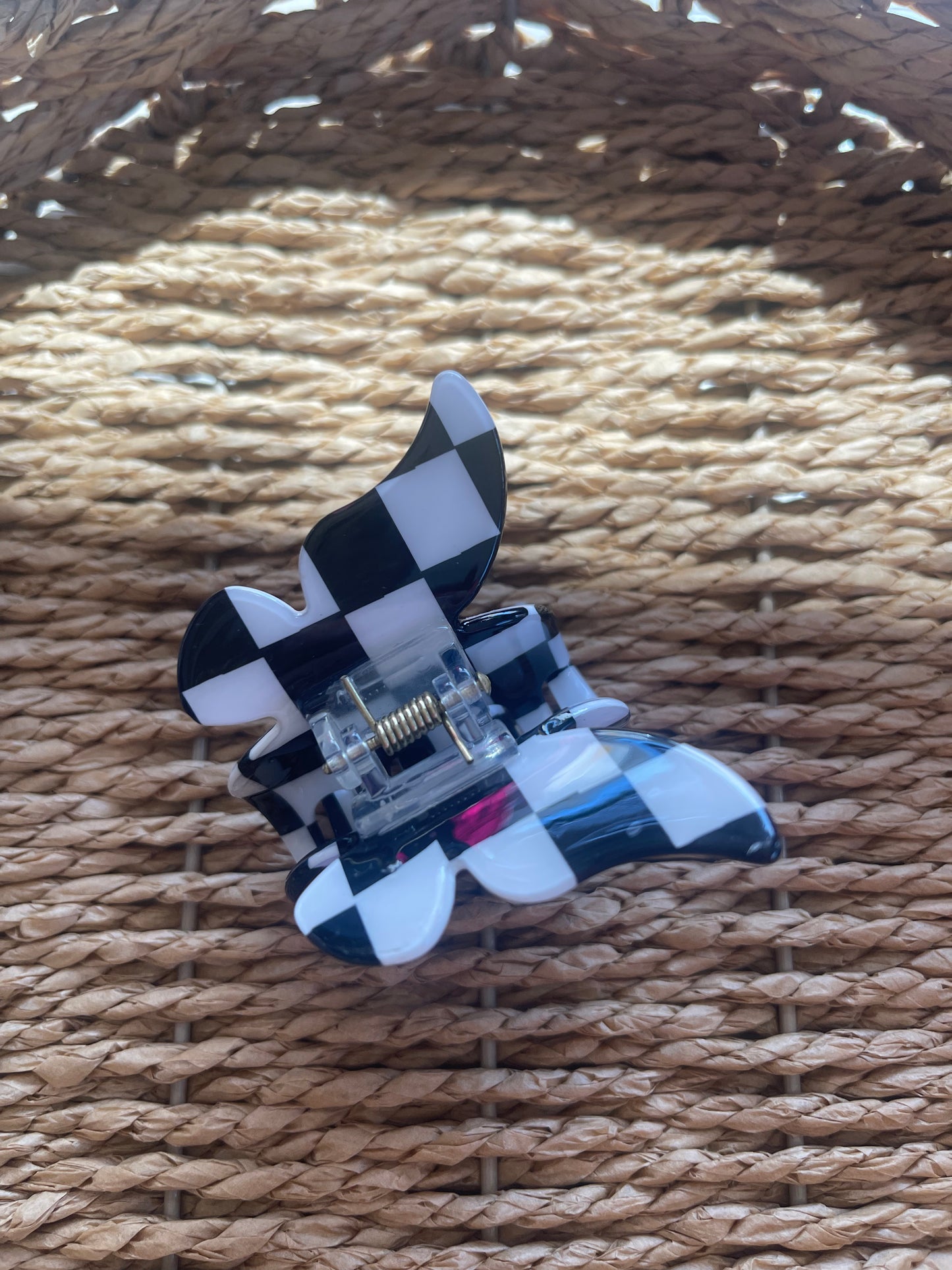 Checkerboard Butterfly Clip