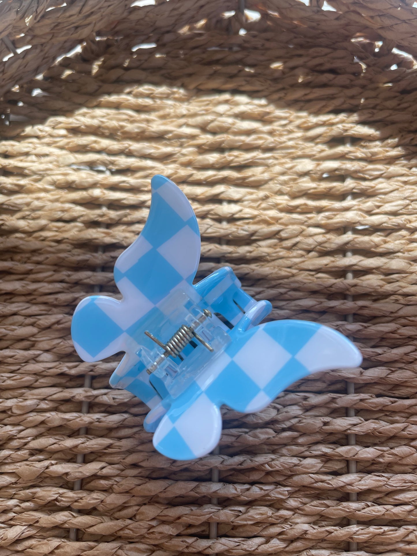 Checkerboard Butterfly Clip