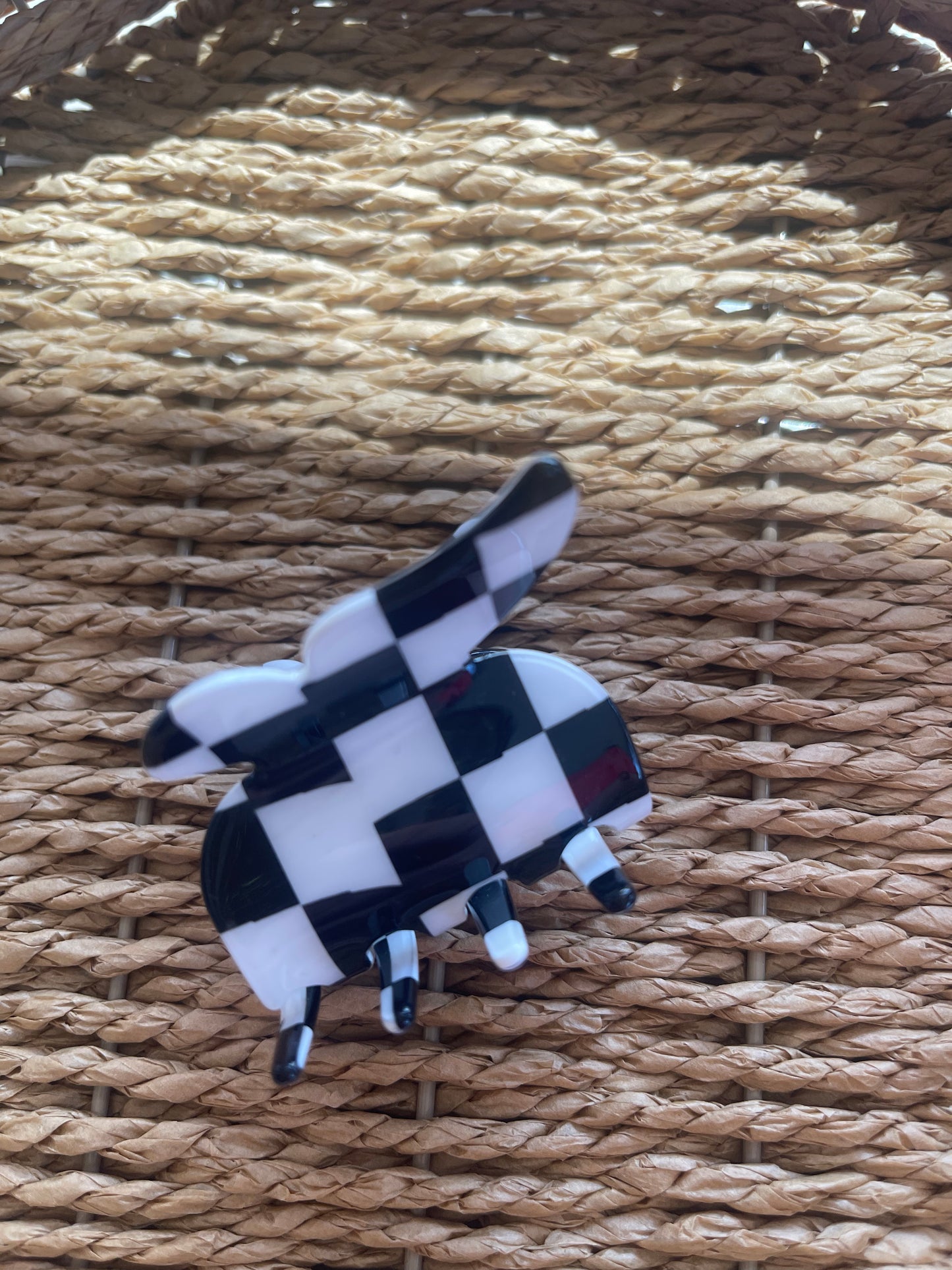 Checkerboard Butterfly Clip