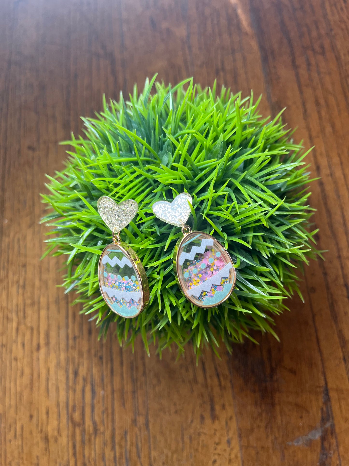 Glitter Egg Snow Globe Earrings