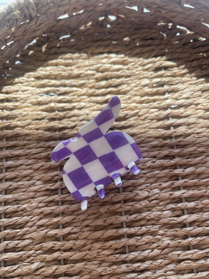 Checkerboard Butterfly Clip